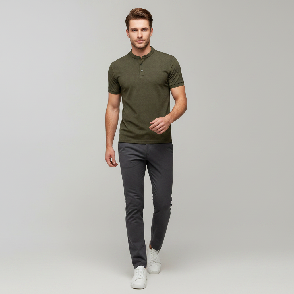 Men's Elegant Polo Shirt | Long Sleeve Casual Wear