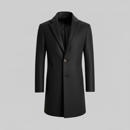 Men's Long Coat | Notched Lapel Trench Coat for Men