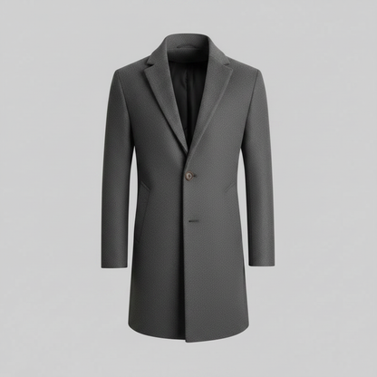 Men's Long Coat | Notched Lapel Trench Coat for Men