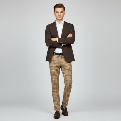 Sasha Checked Chinos | Men's Trousers for Casual Wear