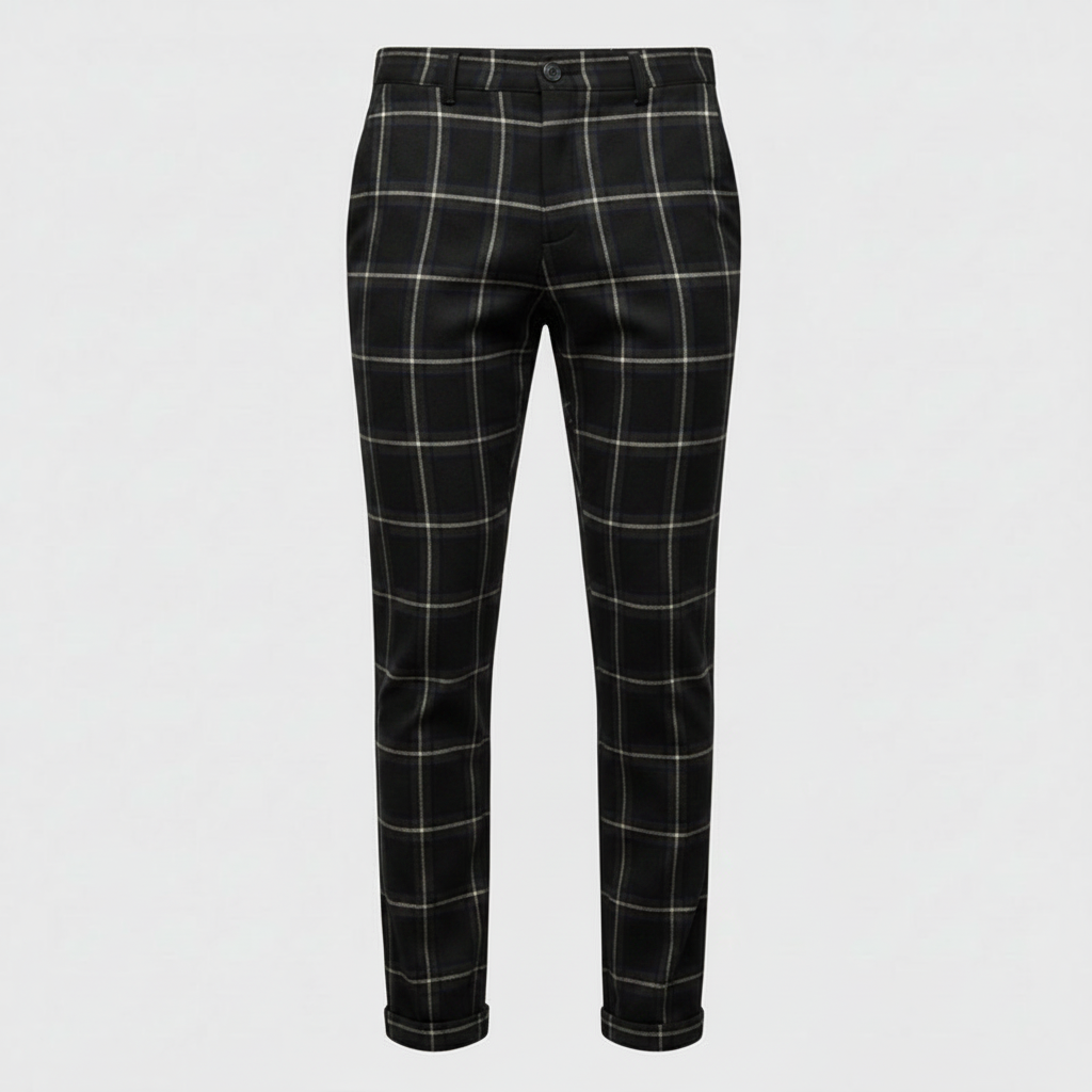 Sasha Checked Chinos | Men's Trousers for Casual Wear